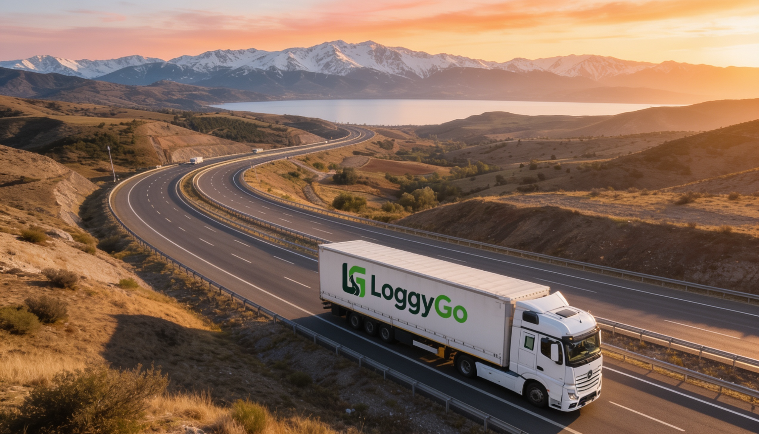 LoggyGo tırı dağ yolunda — şehirler arası ağır ve parsiyel yük taşıması